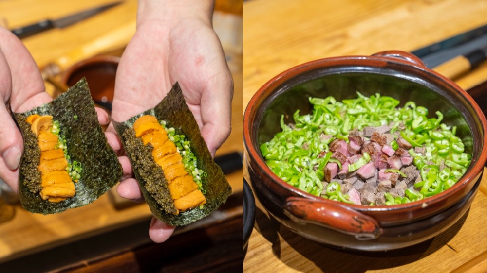 台北壽司 和蒔炭火割烹｜調味上會有許多是原住民料理元素，多以炙燒熟食為主，炭燒油脂香氣凸顯出來